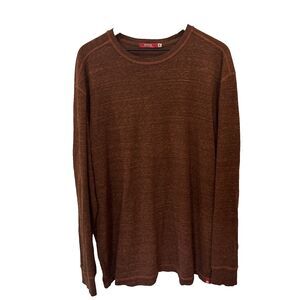 Agave Men's Heather Brown Orange 100% Cotton Long Sleeve Shirt XL